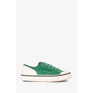 Pre-loved Chanel™ Green Suede Low Top Sneakers Size 36